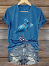 Women's Pearl Necklace Canvas Shoes Flamingo Print T-Shirt