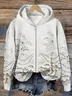 Vintage Flower Lace Art Full Zipper Hoodie