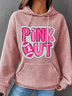 Breast Cancer Football Pink Out Simple Loose Hoodie