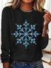 Winter Snowflake Casual Long Sleeve Shirt