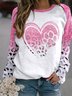 Cute Animal Paw Round Neck Casual Sweatshirt