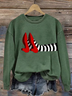 Women's Halloween Red Shoes Print Sweatshirt