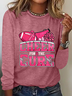 Cheer For The Cure Breast Cancer Football Casual Long Sleeve Shirt